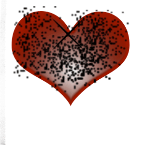 Gif animé coeur rouge et noir
